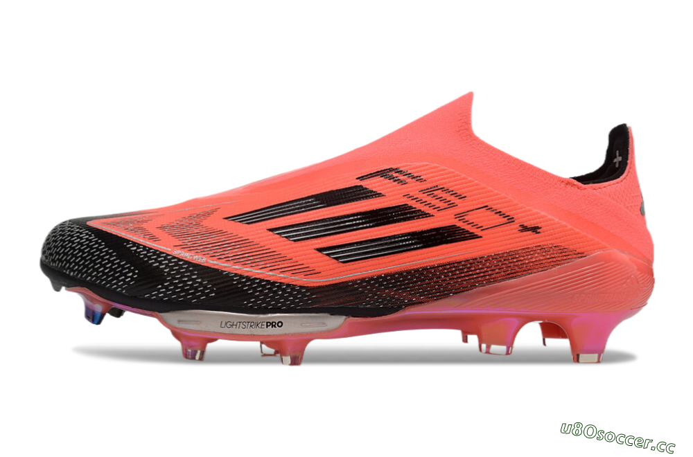 Unisex Adidas F50+ Lightstrike Pro Laceless FG Firm Ground Low-Tops Football Boots - Red/Black/Silver 0