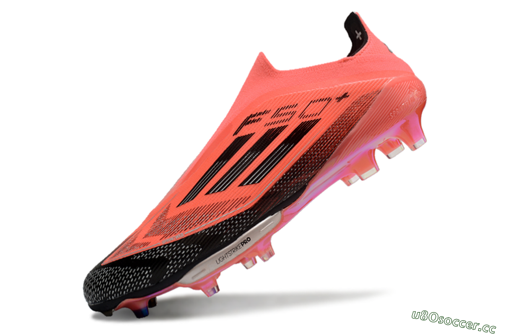 Unisex Adidas F50+ Lightstrike Pro Laceless FG Firm Ground Low-Tops Football Boots - Red/Black/Silver 4