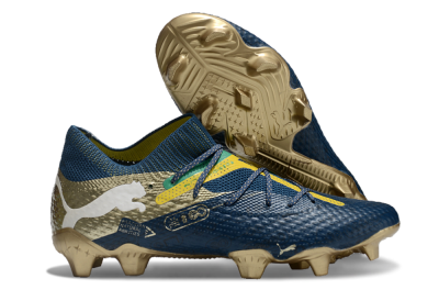 Men's Puma x Neymar Future 7 Ultimate bna FG Firm Ground Low-Tops Football Boots - Blue/Yellow/Green