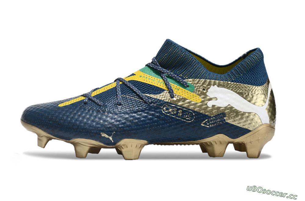 Men's Puma x Neymar Future 7 Ultimate bna FG Firm Ground Low-Tops Football Boots - Blue/Yellow/Green 0