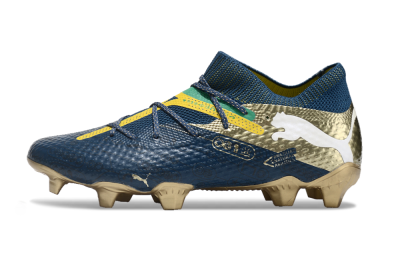 Men's Puma x Neymar Future 7 Ultimate bna FG Firm Ground Low-Tops Football Boots - Blue/Yellow/Green