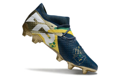 Men's Puma x Neymar Future 7 Ultimate bna FG Firm Ground Low-Tops Football Boots - Blue/Yellow/Green