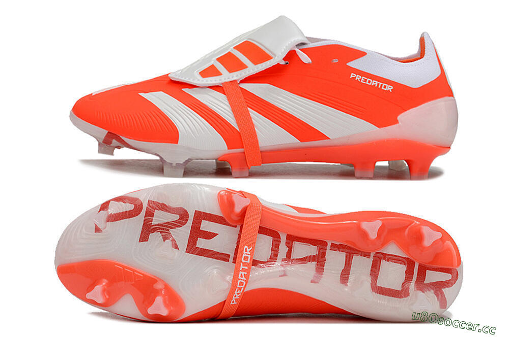 Men's Adidas Predator Elite Foldover Tongue FG Firm Ground Low-Tops Football Boots - Red/White 1