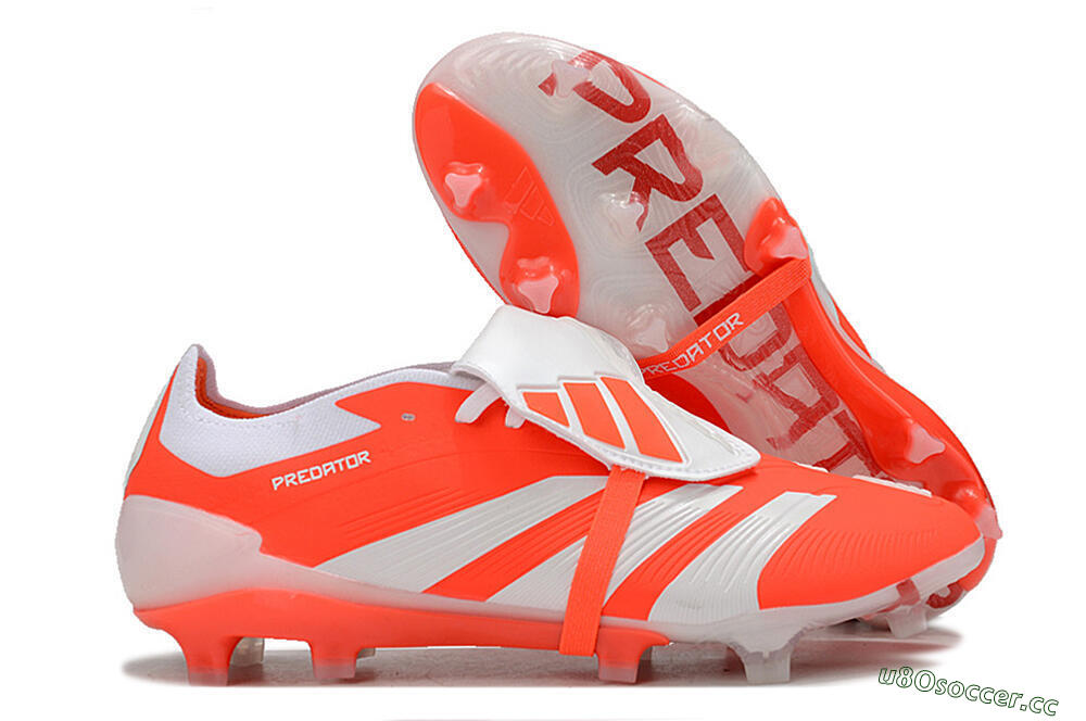 Men's Adidas Predator Elite Foldover Tongue FG Firm Ground Low-Tops Football Boots - Red/White 2