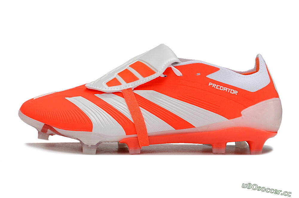 Men's Adidas Predator Elite Foldover Tongue FG Firm Ground Low-Tops Football Boots - Red/White 0