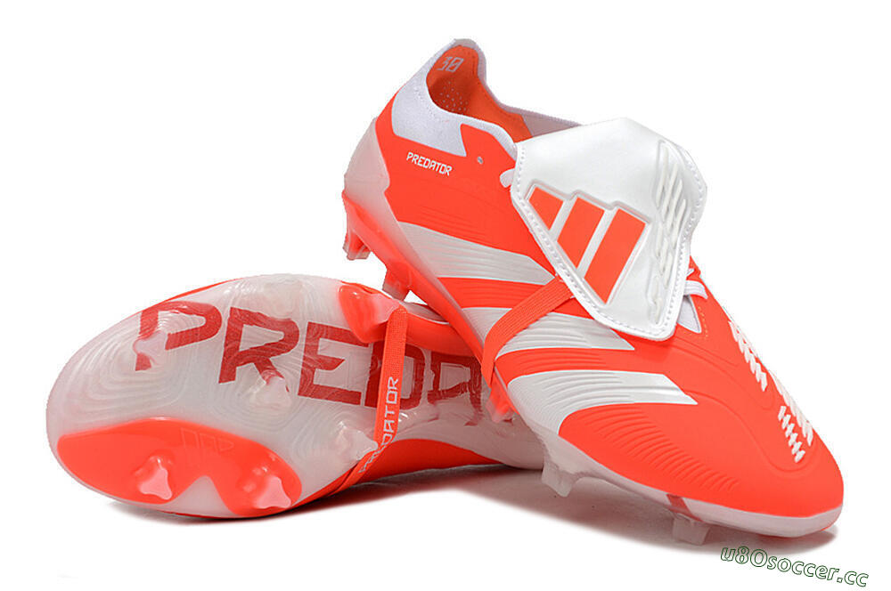 Men's Adidas Predator Elite Foldover Tongue FG Firm Ground Low-Tops Football Boots - Red/White 3