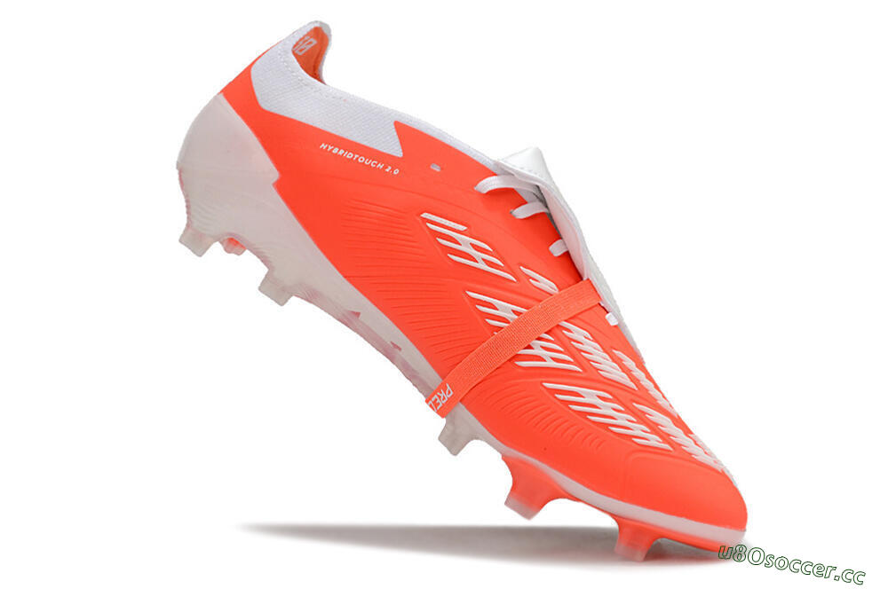 Men's Adidas Predator Elite Foldover Tongue FG Firm Ground Low-Tops Football Boots - Red/White 4