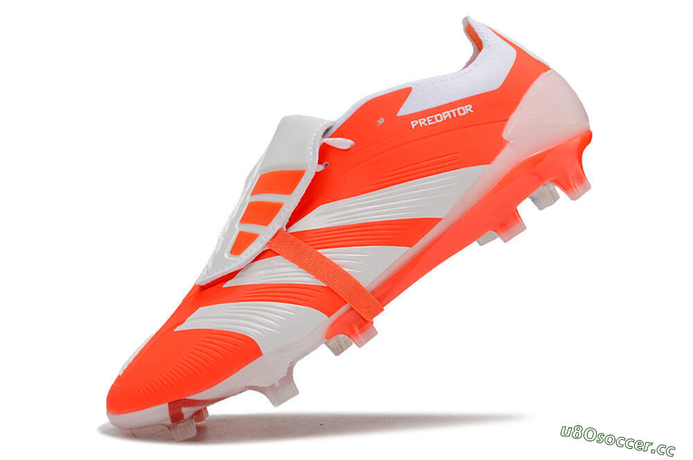 Men's Adidas Predator Elite Foldover Tongue FG Firm Ground Low-Tops Football Boots - Red/White 5