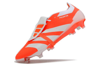 Men's Adidas Predator Elite Foldover Tongue FG Firm Ground Low-Tops Football Boots - Red/White