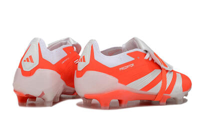 Men's Adidas Predator Elite Foldover Tongue FG Firm Ground Low-Tops Football Boots - Red/White