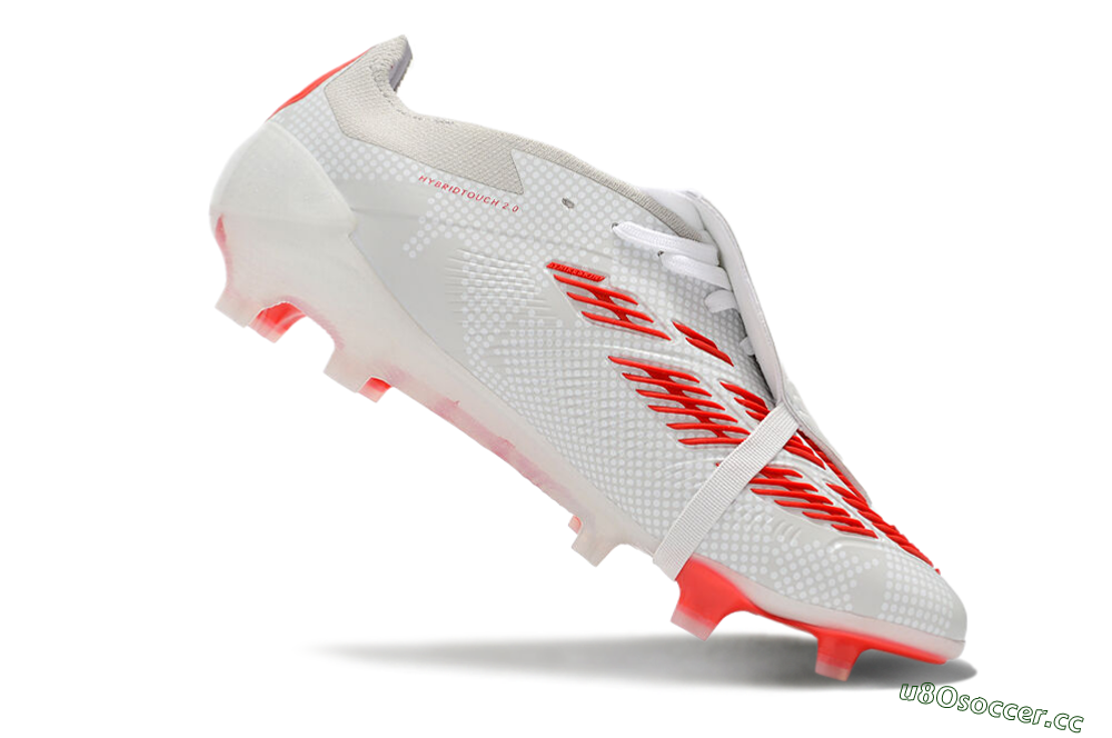 Men's Adidas Predator Elite Foldover Tongue FG Firm Ground Low-Tops Football Boots - Beige/Red/White 4