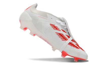 Men's Adidas Predator Elite Foldover Tongue FG Firm Ground Low-Tops Football Boots - Beige/Red/White