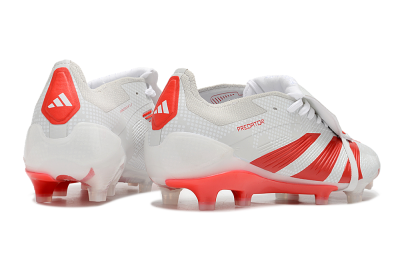Men's Adidas Predator Elite Foldover Tongue FG Firm Ground Low-Tops Football Boots - Beige/Red/White