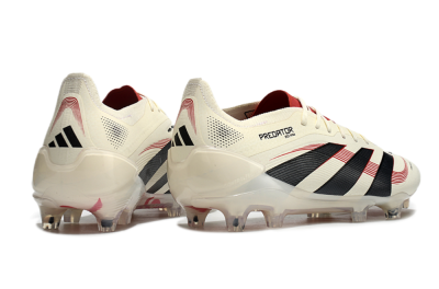 Unisex Adidas Predator Elite 2025 Goal Hunter FG Firm Ground Low-Tops Football Boots - Beige/Black/Red