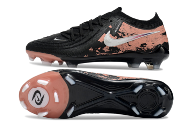 Men's Nike Phantom Luna Elite FG Firm Ground Low-Tops Football Boots - Black/White/Gold