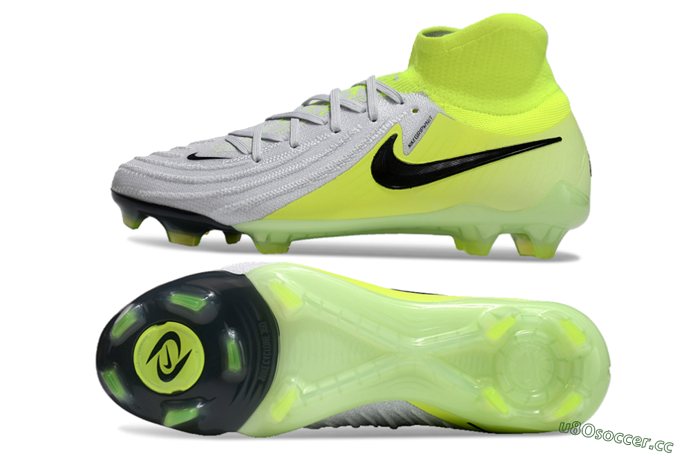 Men's Nike Phantom Luna Elite FG Firm Ground High-Tops Football Boots - Grey/Yellow/Black 1