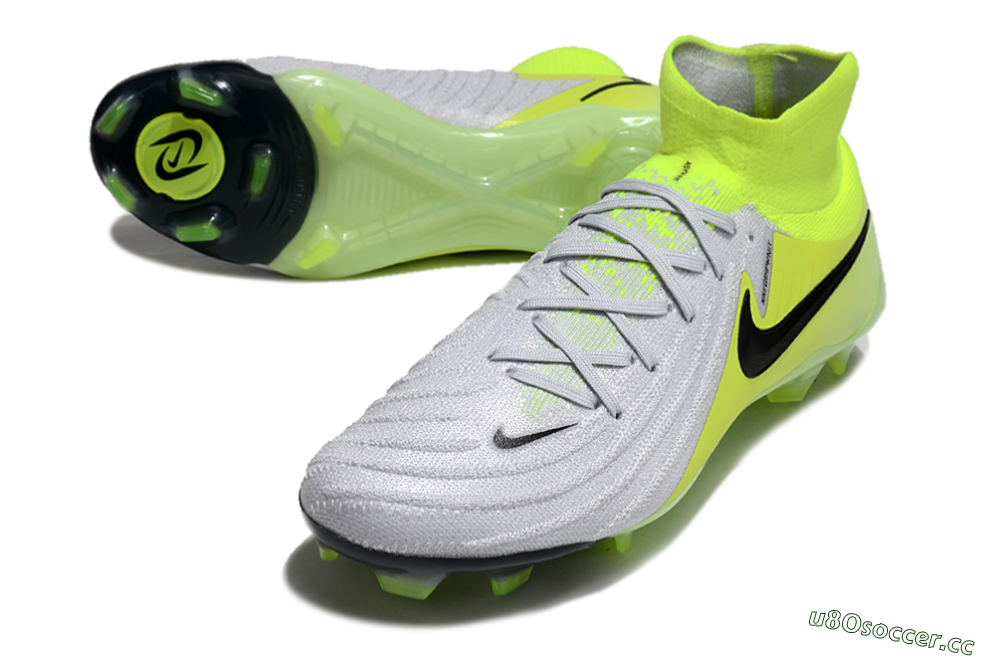 Men's Nike Phantom Luna Elite FG Firm Ground High-Tops Football Boots - Grey/Yellow/Black 3