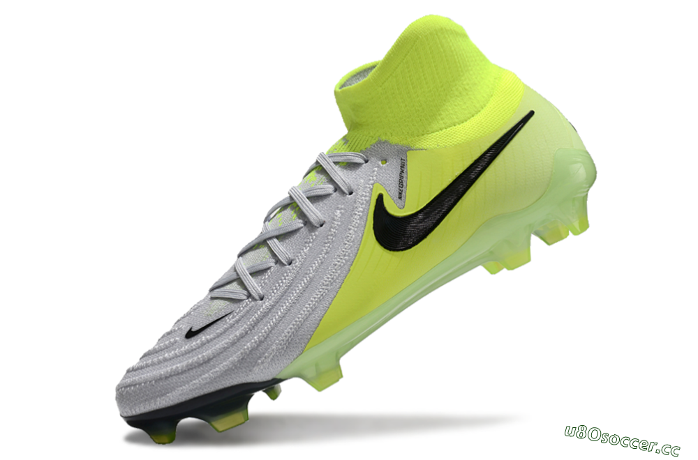 Men's Nike Phantom Luna Elite FG Firm Ground High-Tops Football Boots - Grey/Yellow/Black 5