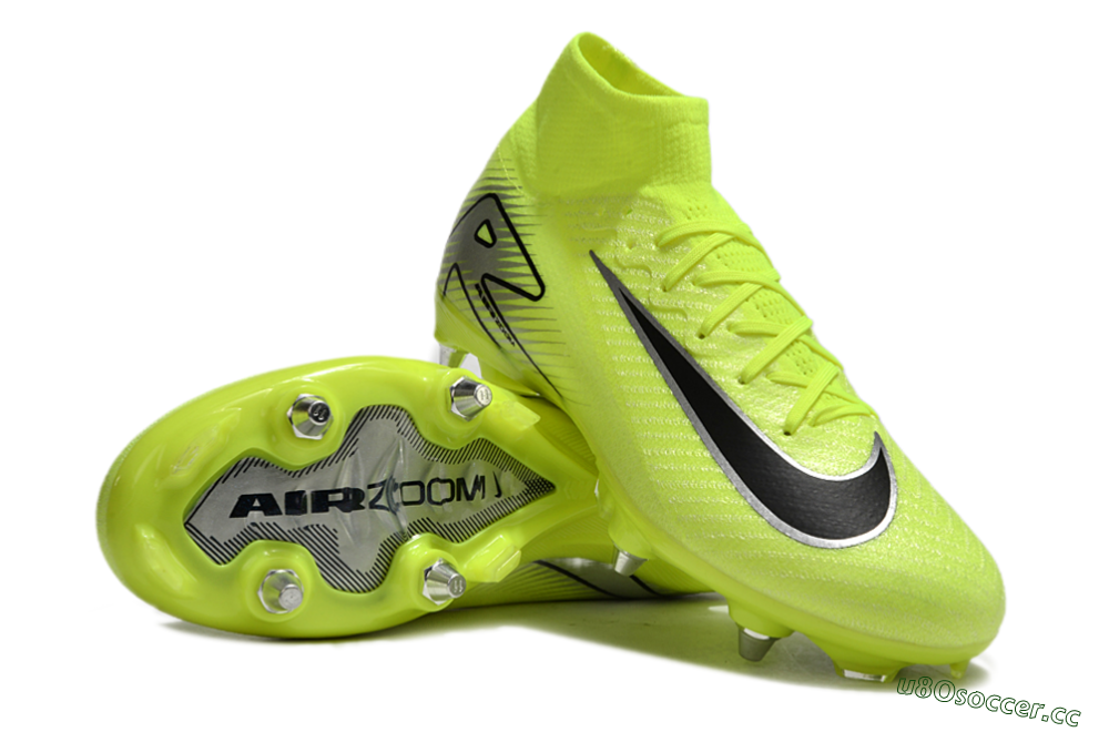 Men's Nike Air Zoom Mercurial Superfly 10 Elite SG Soft Ground High-Tops Football Boots - Yellow/Silver/Black 3