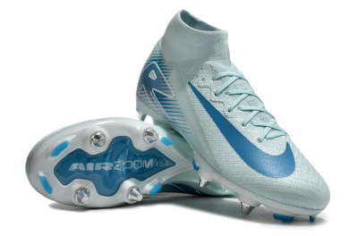 Men's Nike Air Zoom Mercurial Superfly 10 Elite SG Soft Ground High-Tops Football Boots - Jade/Blue/White