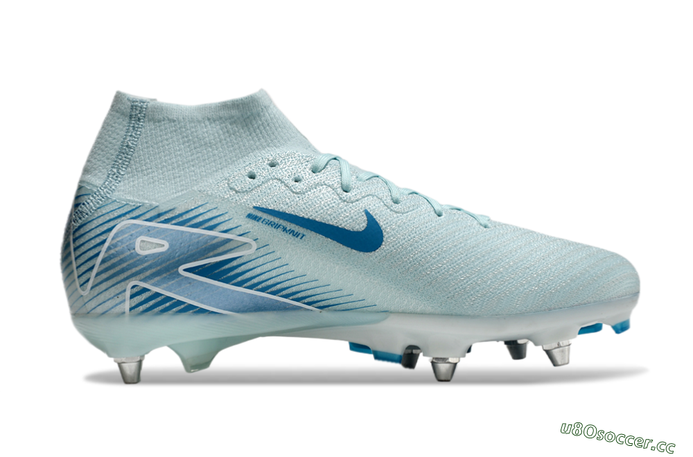 Men's Nike Air Zoom Mercurial Superfly 10 Elite SG Soft Ground High-Tops Football Boots - Jade/Blue/White 6