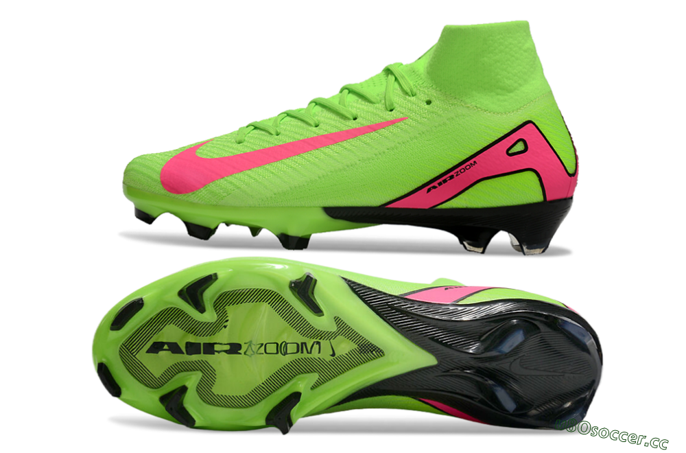 Men's Nike Air Zoom Mercurial Superfly 10 Elite FG Firm Ground High-Tops Football Boots - Yellow/Pink/Black 1