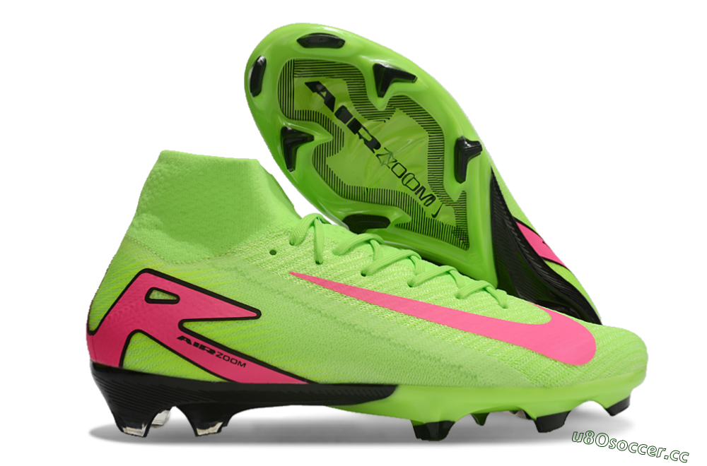 Men's Nike Air Zoom Mercurial Superfly 10 Elite FG Firm Ground High-Tops Football Boots - Yellow/Pink/Black 2