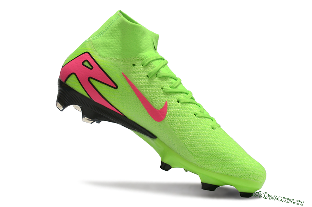 Men's Nike Air Zoom Mercurial Superfly 10 Elite FG Firm Ground High-Tops Football Boots - Yellow/Pink/Black 4