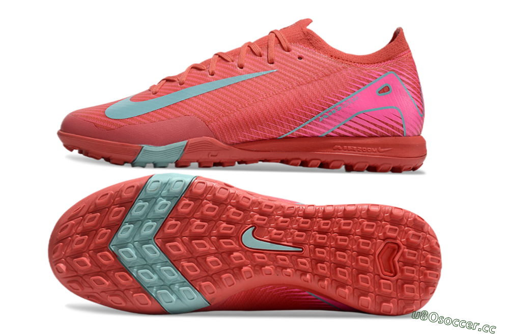 Unisex Nike Air Zoom Mercurial Vapor 16 Elite TF Artificial Turf Low-Tops Football Shoes - Red/Jade/White 1