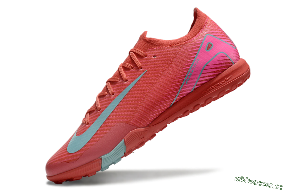 Unisex Nike Air Zoom Mercurial Vapor 16 Elite TF Artificial Turf Low-Tops Football Shoes - Red/Jade/White 5
