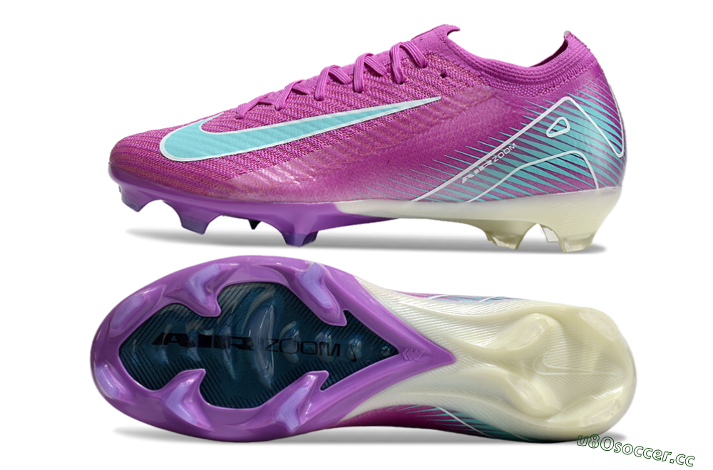 Unisex Nike Air Zoom Mercurial Vapor 16 Elite FG Firm Ground Low-Tops Football Boots - Purple/Mint 1