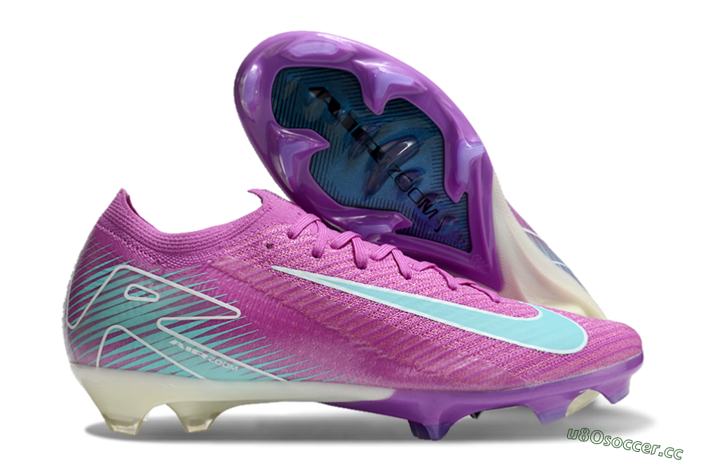 Unisex Nike Air Zoom Mercurial Vapor 16 Elite FG Firm Ground Low-Tops Football Boots - Purple/Mint 2