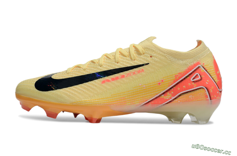Men's Nike Air Zoom Mercurial Vapor 16 Elite FG Firm Ground Low-Tops Football Boots - Yellow/Black/Pink 0