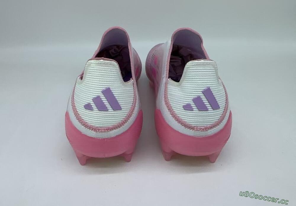 Men's Adidas F50+ Lightstrike Elite Laceless 304 FG Firm Ground Low-Tops Football Boots - Pink/Purple/Gold
