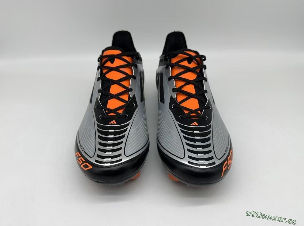 Men's Adidas F50 Elite Messi FG Firm Ground Low-Tops Football Boots - Silver/Black/Orange