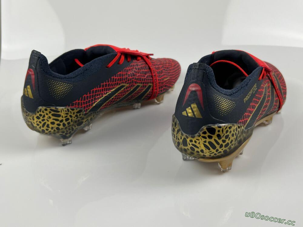 Men's Adidas Predator Elite Foldover Tongue FG Firm Ground Low-Tops Football Boots - Red/Black/Gold