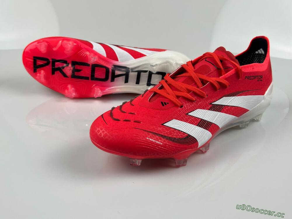 Unisex Adidas Predator Elite 2025 Pure Victory FG Firm Ground Low-Tops Football Boots - Lucid Red/White/Black