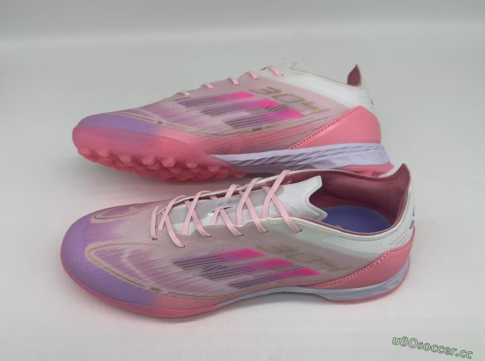 Men's Adidas F50 Pro 304 TF Artificial Turf Low-Tops Football Shoes - Pink/White/Purple