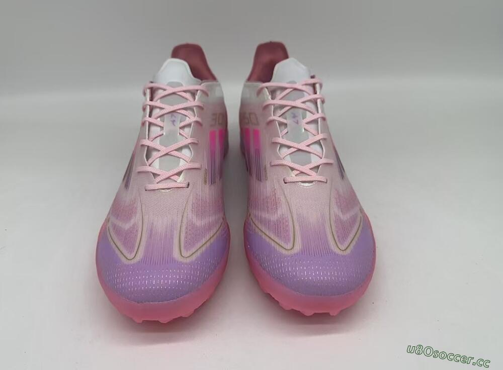Men's Adidas F50 Pro 304 TF Artificial Turf Low-Tops Football Shoes - Pink/White/Purple