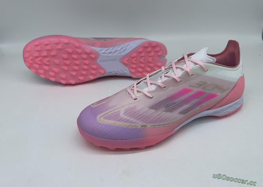 Men's Adidas F50 Pro 304 TF Artificial Turf Low-Tops Football Shoes - Pink/White/Purple