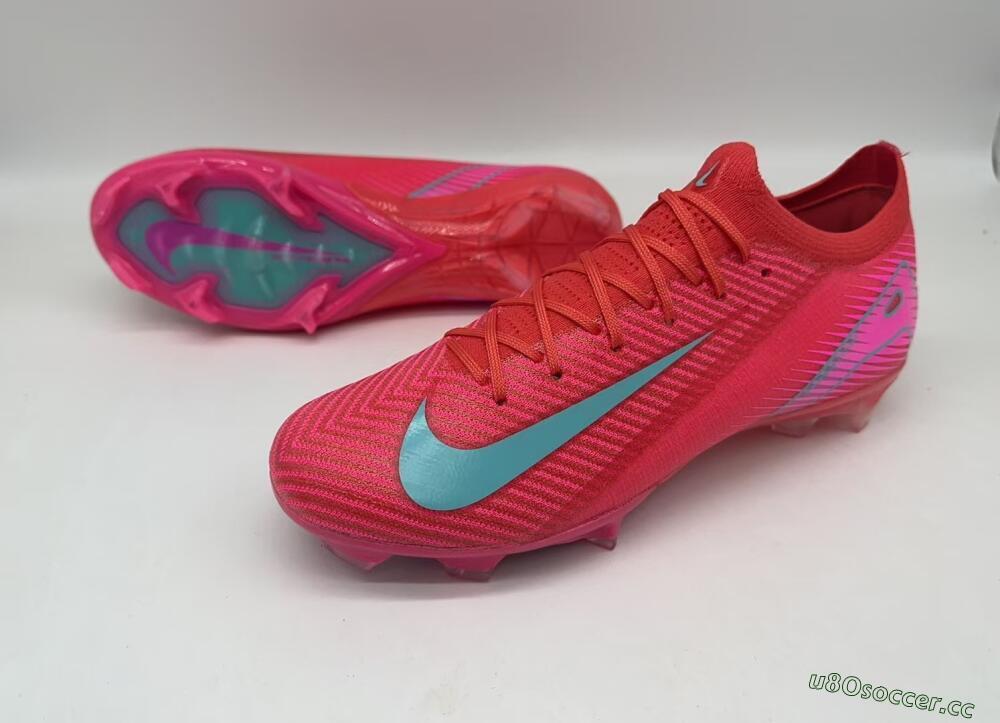 Unisex Nike Air Zoom Mercurial Vapor 16 Elite FG Firm Ground Low-Tops Football Boots - Red/Jade/White