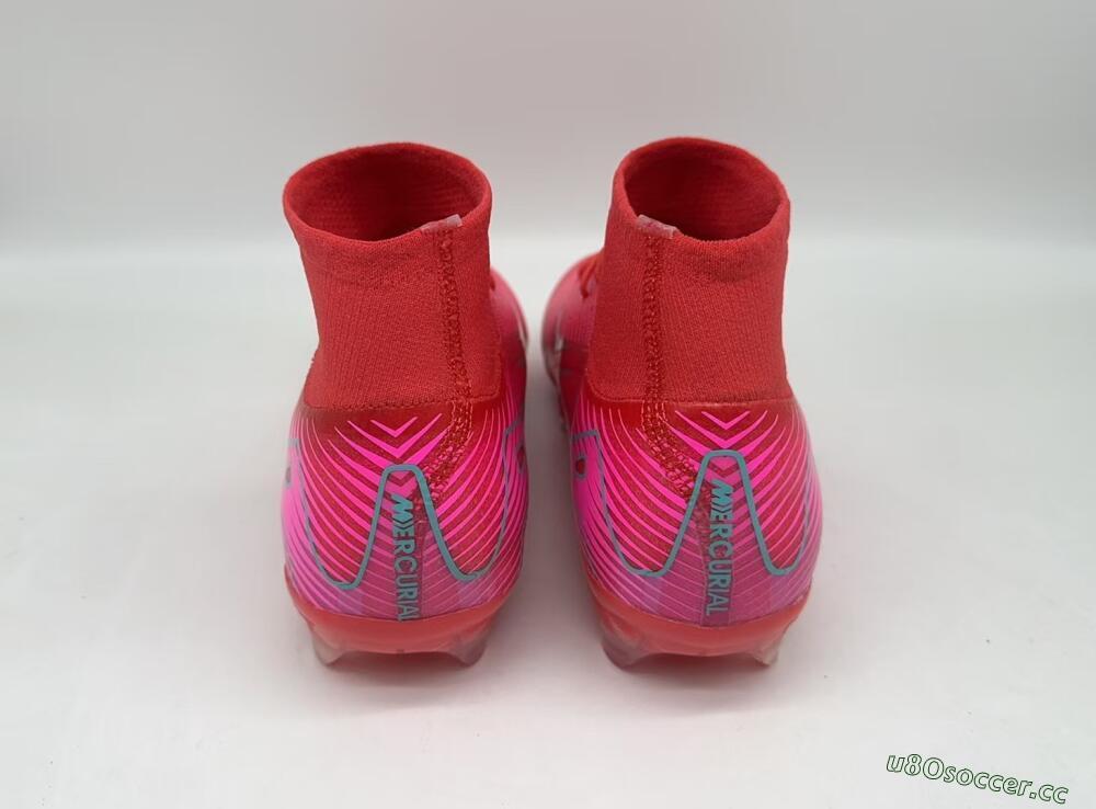 Unisex Nike Air Zoom Mercurial Superfly 10 Elite FG Firm Ground High-Tops Football Boots - Red/Jade/White