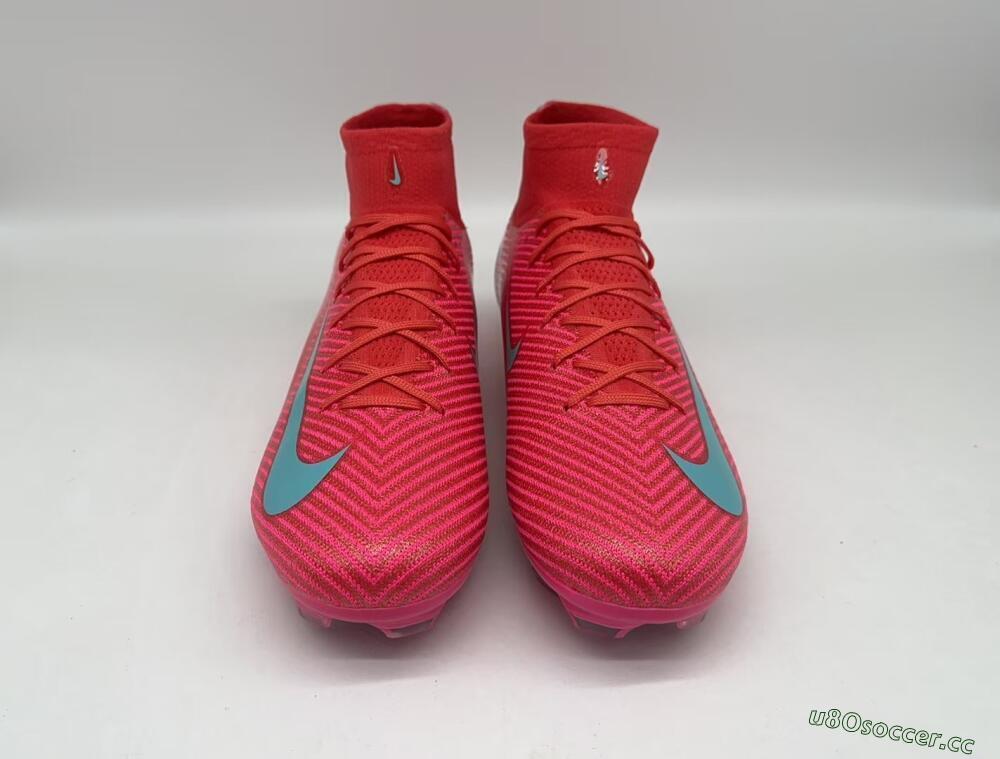 Unisex Nike Air Zoom Mercurial Superfly 10 Elite FG Firm Ground High-Tops Football Boots - Red/Jade/White