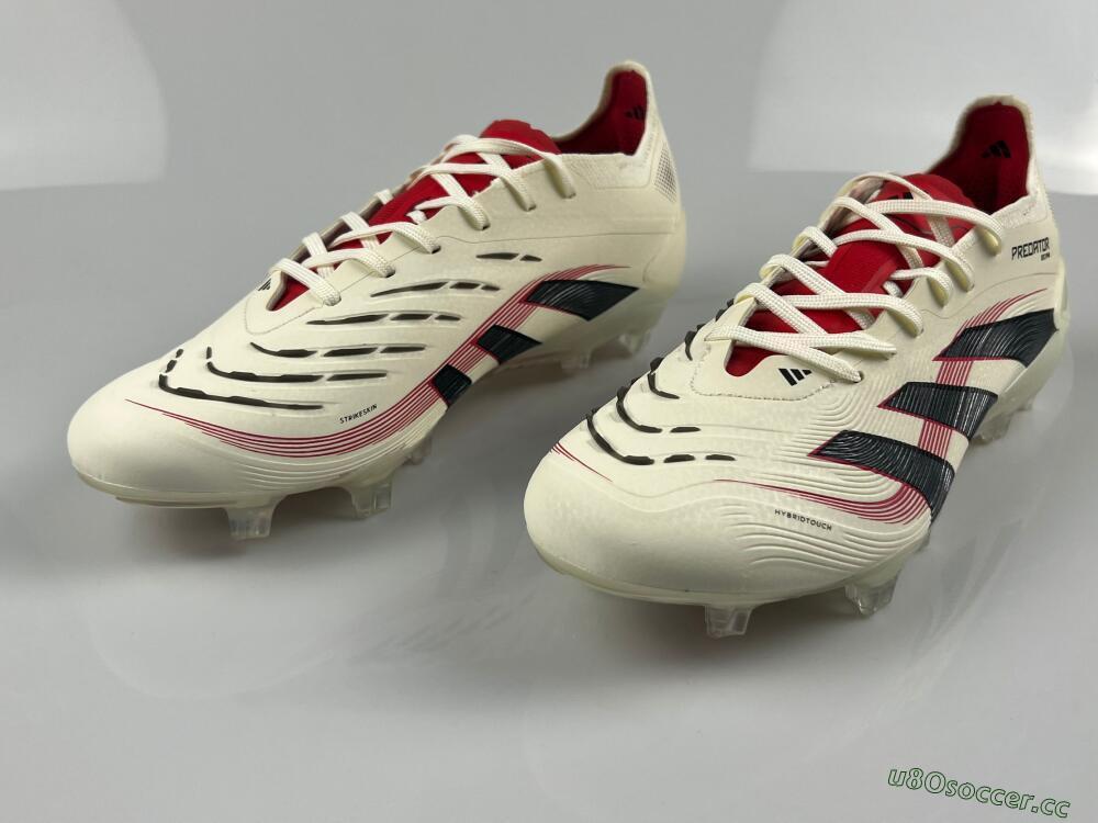 Unisex Adidas Predator Elite 2025 Goal Hunter FG Firm Ground Low-Tops Football Boots - Beige/Black/Red