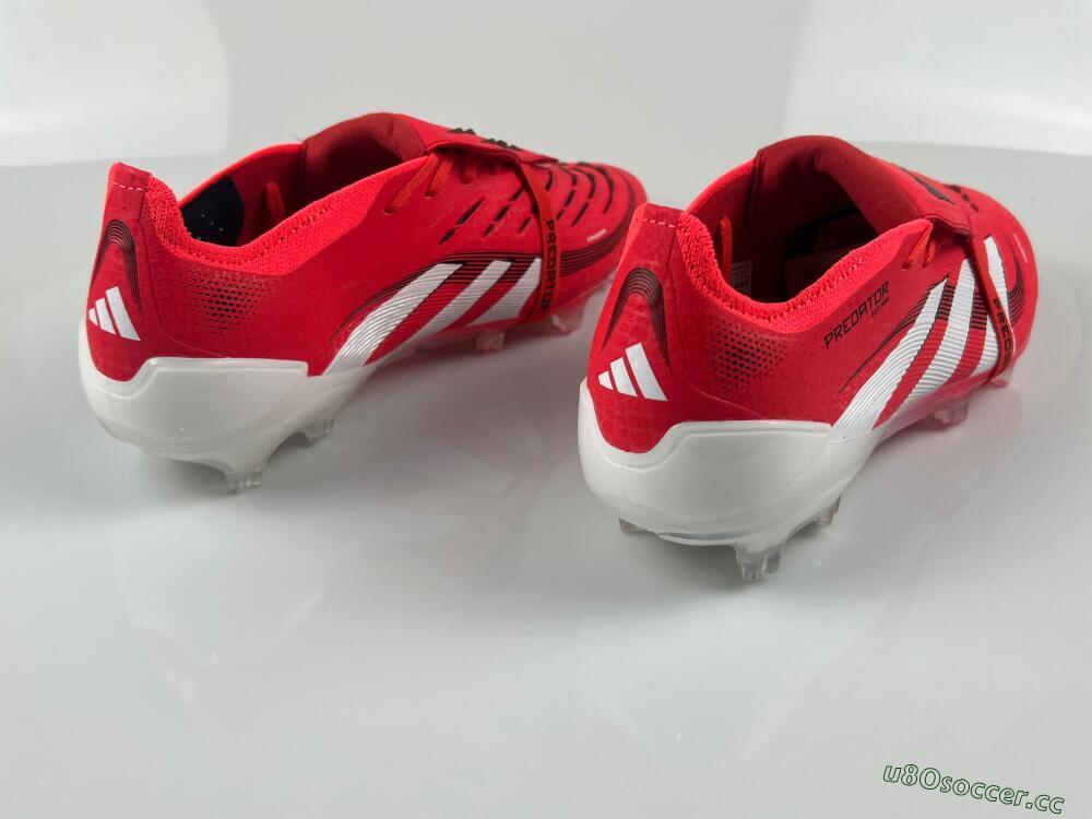 Unisex Adidas Predator Elite Foldover Tongue 2025 Pure Victory FG Firm Ground Low-Tops Football Boots - Lucid Red/White/Black