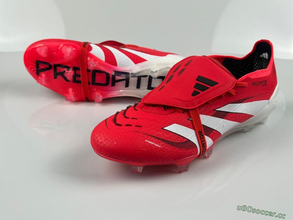 Unisex Adidas Predator Elite Foldover Tongue 2025 Pure Victory FG Firm Ground Low-Tops Football Boots - Lucid Red/White/Black