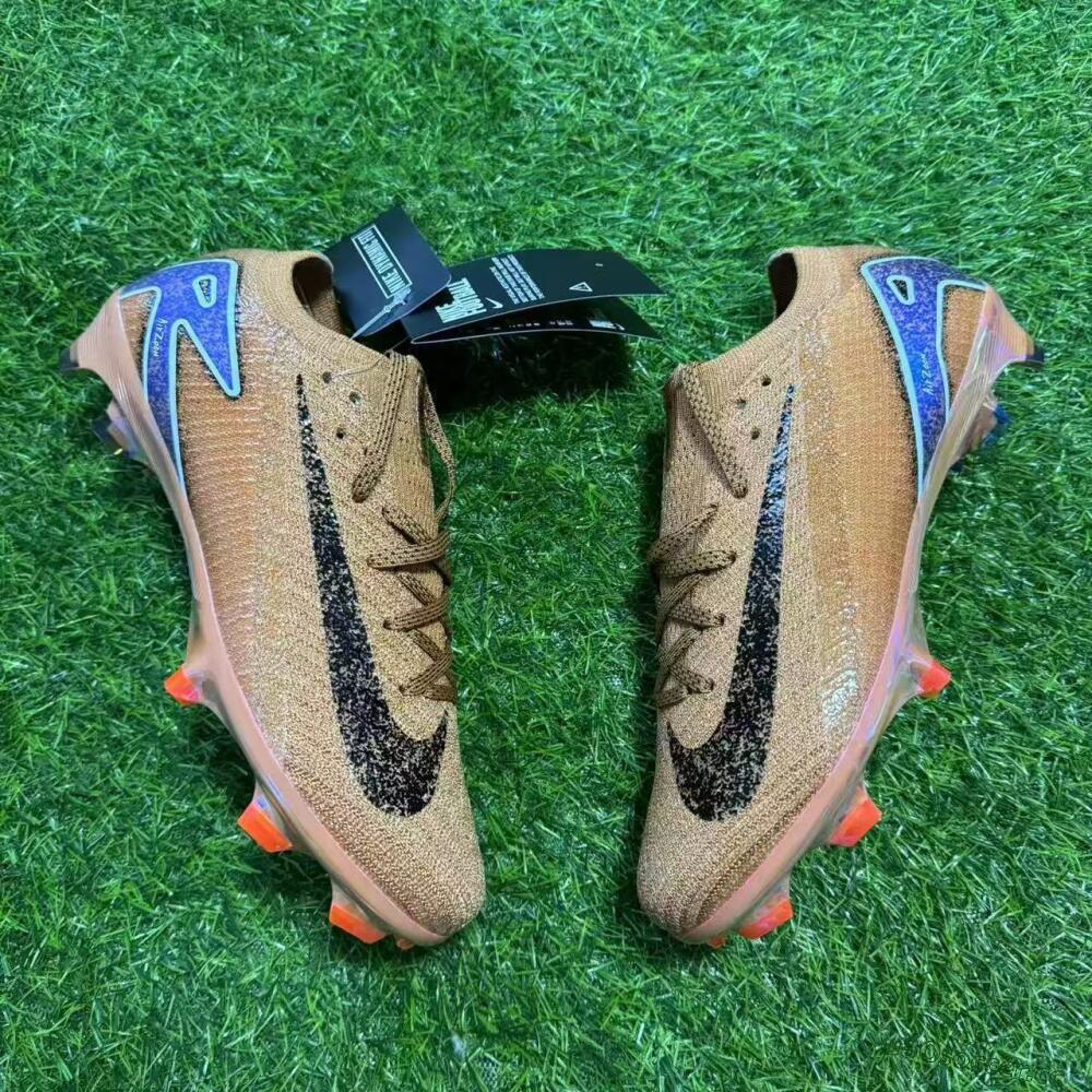 Unisex Nike Air Zoom Mercurial Vapor 16 Elite FG Firm Ground Low-Tops Football Boots - Gold/Blue/White