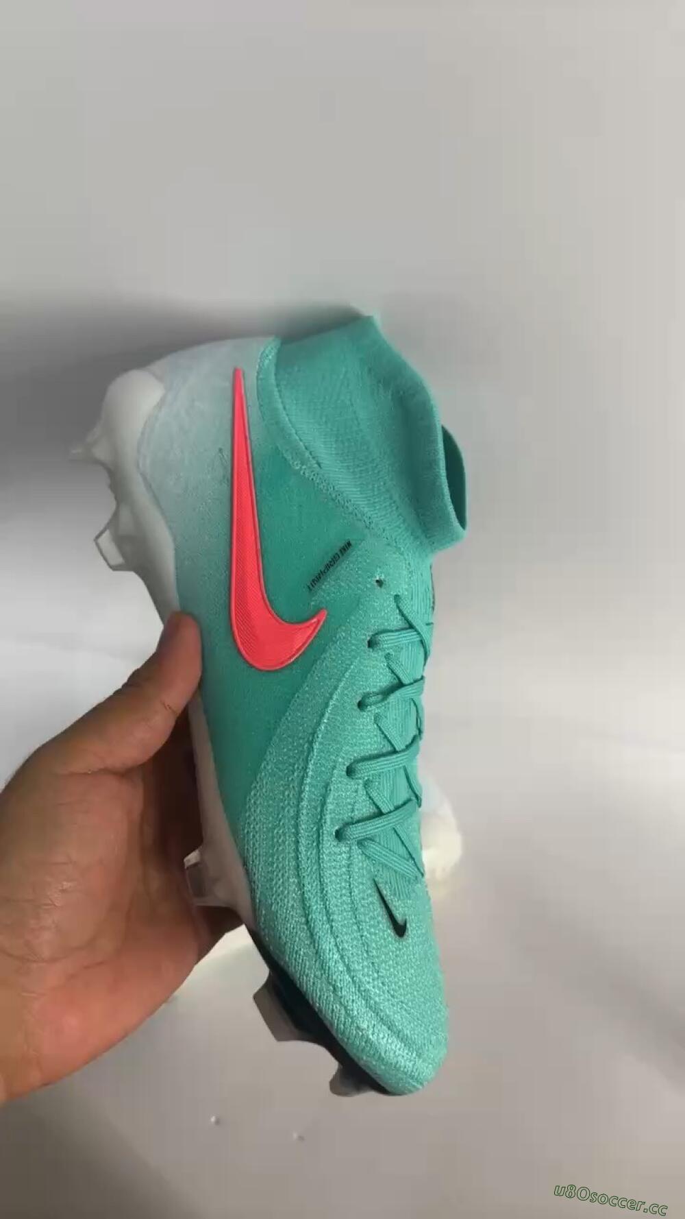 Men's Nike Phantom Luna Elite FG Firm Ground High-Tops Football Boots - Jade/Red/White