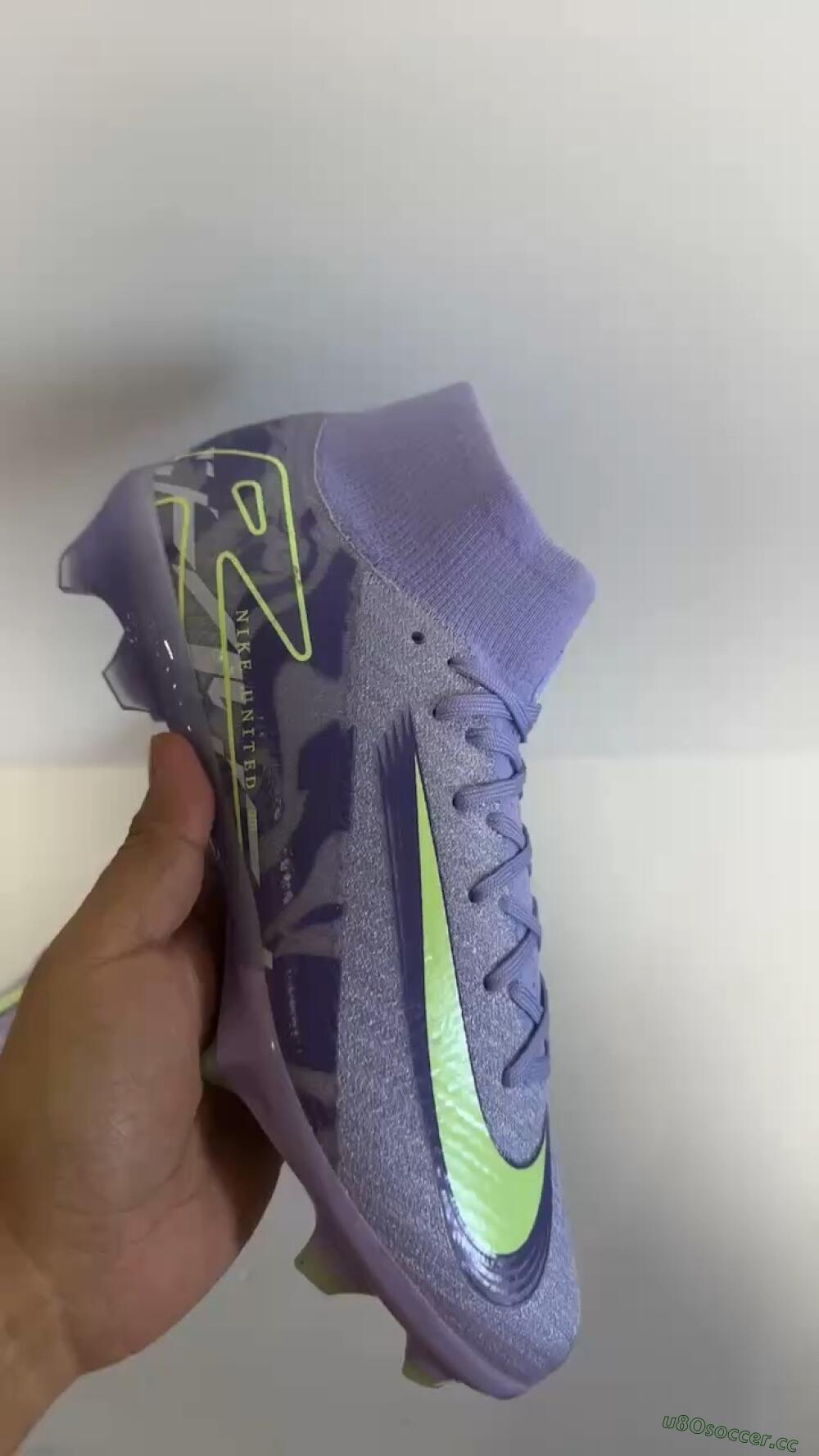 Unisex Nike Air Zoom Mercurial Superfly 10 Elite FG Firm Ground High-Tops Football Boots - Purple/Yellow/White
