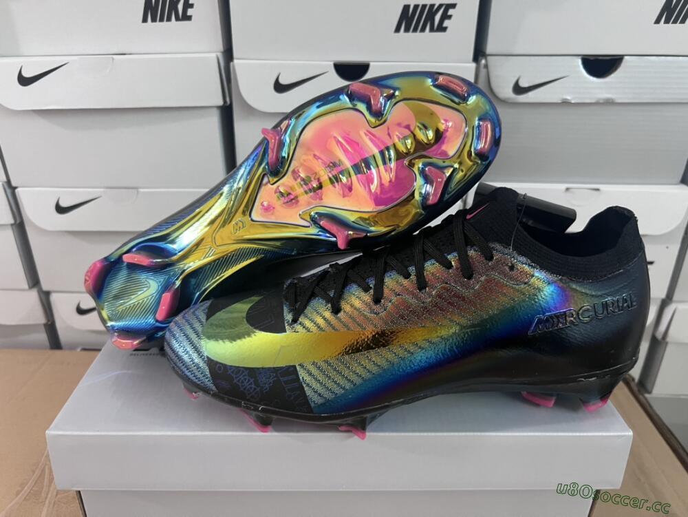 Unisex Nike Air Zoom Mercurial Vapor 15 Elite FG Firm Ground Low-Tops Football Boots - Blue/Black/Gold